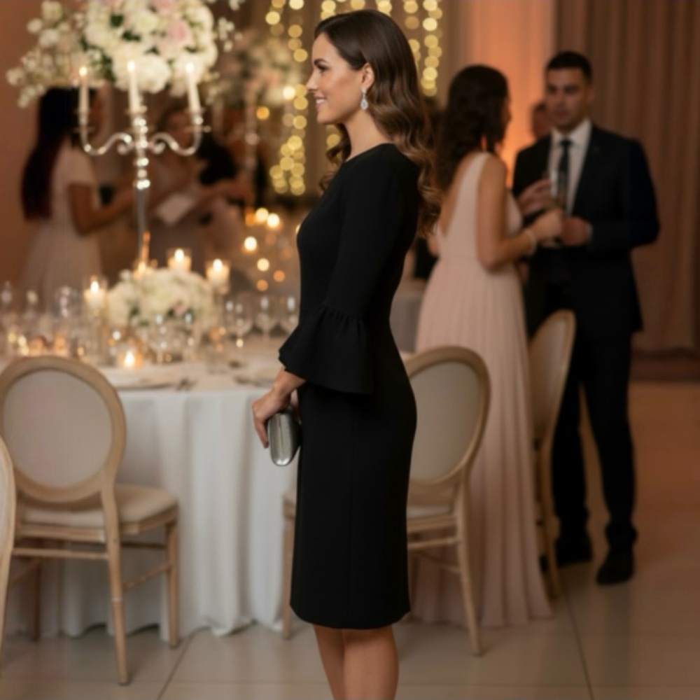 Alexia Admor Black Bell Sleeve Dress - Picture 2 of 12